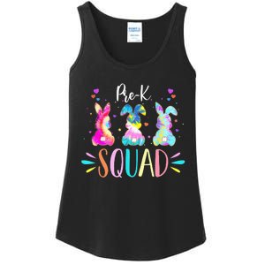 Cute Bunnies Pre-k Teacher Squad Easter Day Tie Dye Ladies Essential Tank