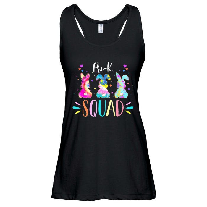 Cute Bunnies Pre-k Teacher Squad Easter Day Tie Dye Ladies Essential Flowy Tank