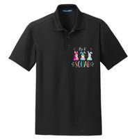 Cute Bunnies Pre-k Teacher Squad Easter Day Tie Dye Dry Zone Grid Polo