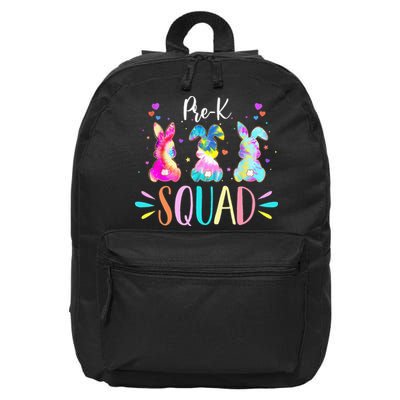 Cute Bunnies Pre-k Teacher Squad Easter Day Tie Dye 16 in Basic Backpack