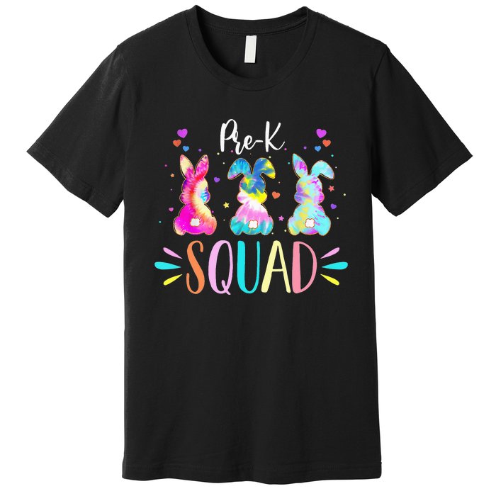 Cute Bunnies Pre-k Teacher Squad Easter Day Tie Dye Premium T-Shirt