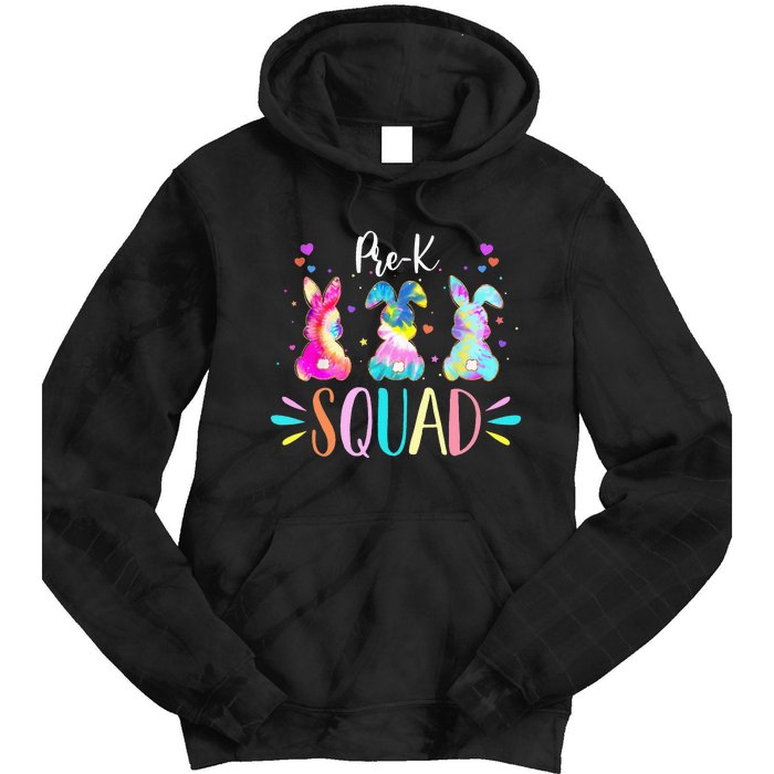 Cute Bunnies Pre-k Teacher Squad Easter Day Tie Dye Tie Dye Hoodie