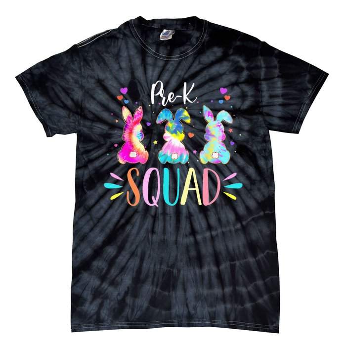 Cute Bunnies Pre-k Teacher Squad Easter Day Tie Dye Tie-Dye T-Shirt