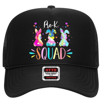 Cute Bunnies Pre-k Teacher Squad Easter Day Tie Dye Trucker Hat