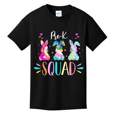 Cute Bunnies Pre-k Teacher Squad Easter Day Tie Dye Kids T-Shirt