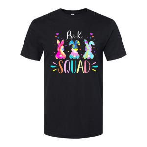 Cute Bunnies Pre-k Teacher Squad Easter Day Tie Dye Softstyle CVC T-Shirt