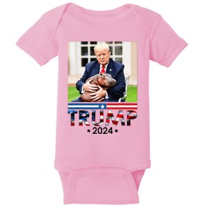 Cute Baby Pygmy Hippo Moo Deng Pets For Trump 2024 Baby Bodysuit