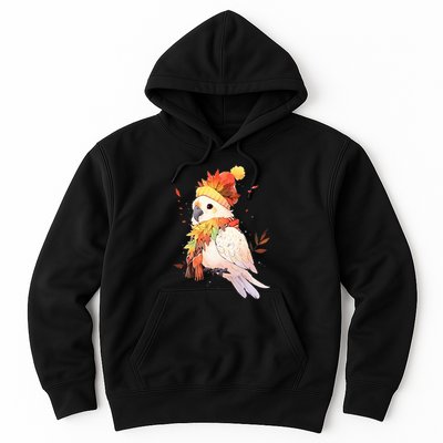 Cockatoo Bird Parrot Autumn Fall Leaves Thanksgiving Hoodie
