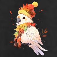Cockatoo Bird Parrot Autumn Fall Leaves Thanksgiving 11oz C Handle Ceramic Mug