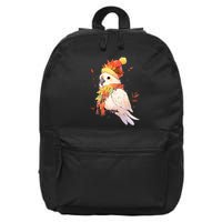 Cockatoo Bird Parrot Autumn Fall Leaves Thanksgiving 16 in Basic Backpack
