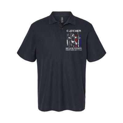 Catcher Because Pitchers Need Heroes Too Baseball Softball Softstyle Adult Sport Polo