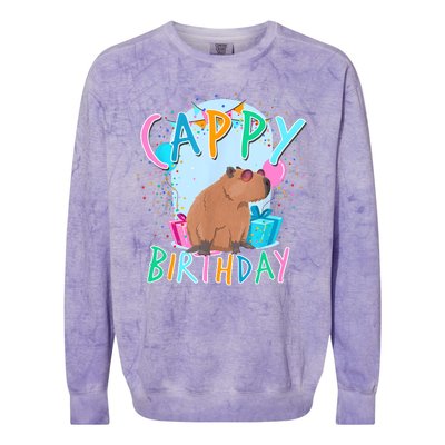 Capybara Birthday Party Capybaras For Girl And Boy Colorblast Crewneck Sweatshirt