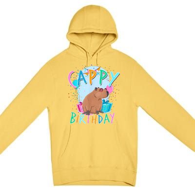 Capybara Birthday Party Capybaras For Girl And Boy Premium Pullover Hoodie