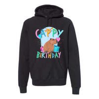 Capybara Birthday Party Capybaras For Girl And Boy Premium Hoodie