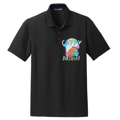 Capybara Birthday Party Capybaras For Girl And Boy Dry Zone Grid Polo