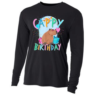 Capybara Birthday Party Capybaras For Girl And Boy Cooling Performance Long Sleeve Crew