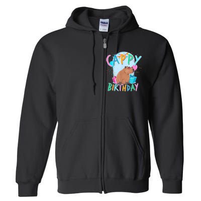 Capybara Birthday Party Capybaras For Girl And Boy Full Zip Hoodie