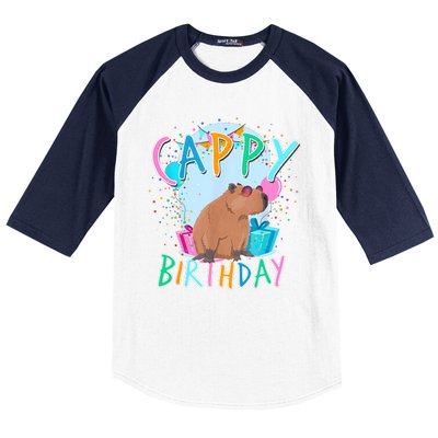 Capybara Birthday Party Capybaras For Girl And Boy Baseball Sleeve Shirt