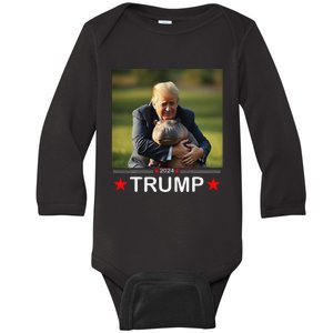 Cute Baby Pygmy Hippo Moo Deng Pets For Trump 2024 Baby Long Sleeve Bodysuit