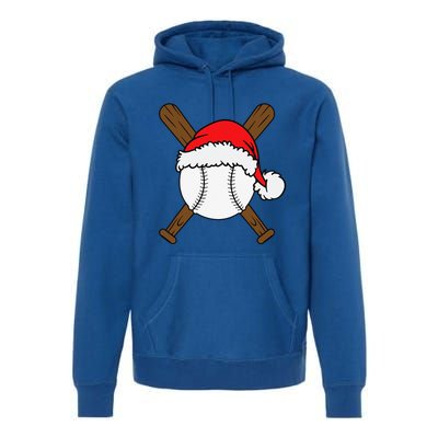 Christmas Baseball Player Santa Sports Design For Funny Premium Hoodie