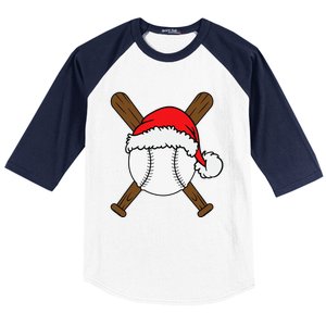 Christmas Baseball Player Santa Sports Design For Funny Baseball Sleeve Shirt