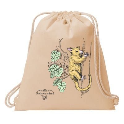 Common Brushtail Possum Trichosurus Vulpecula Engraved Drawstring Bag