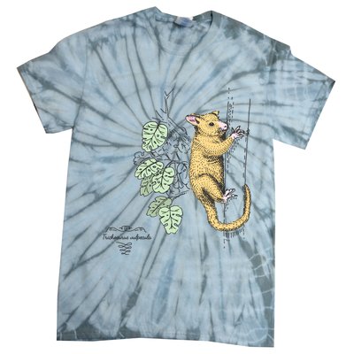 Common Brushtail Possum Trichosurus Vulpecula Engraved Tie-Dye T-Shirt