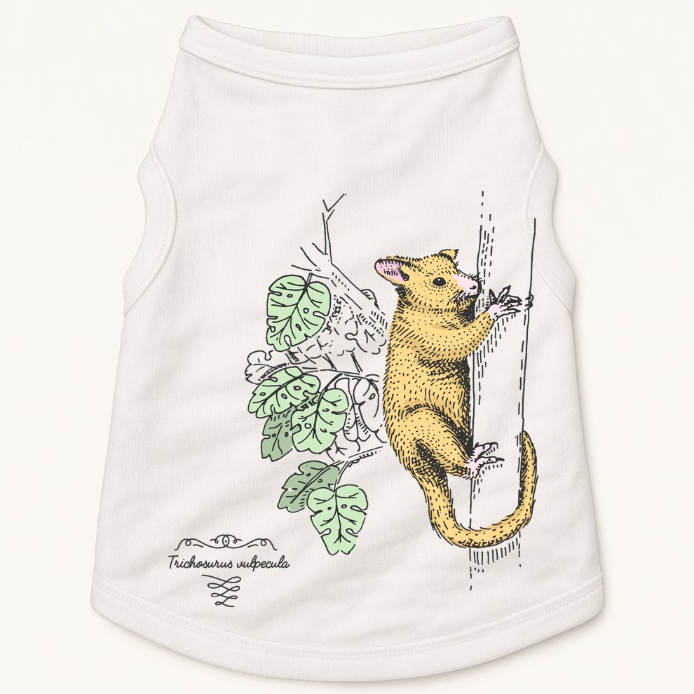 Common Brushtail Possum Trichosurus Vulpecula Engraved Doggie Tank