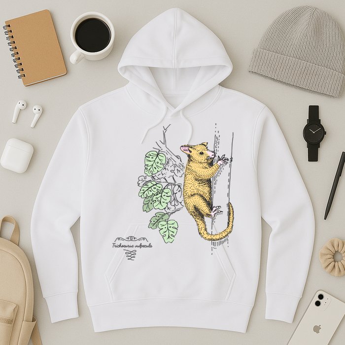 Common Brushtail Possum Trichosurus Vulpecula Engraved Hoodie