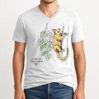 Common Brushtail Possum Trichosurus Vulpecula Engraved V-Neck T-Shirt