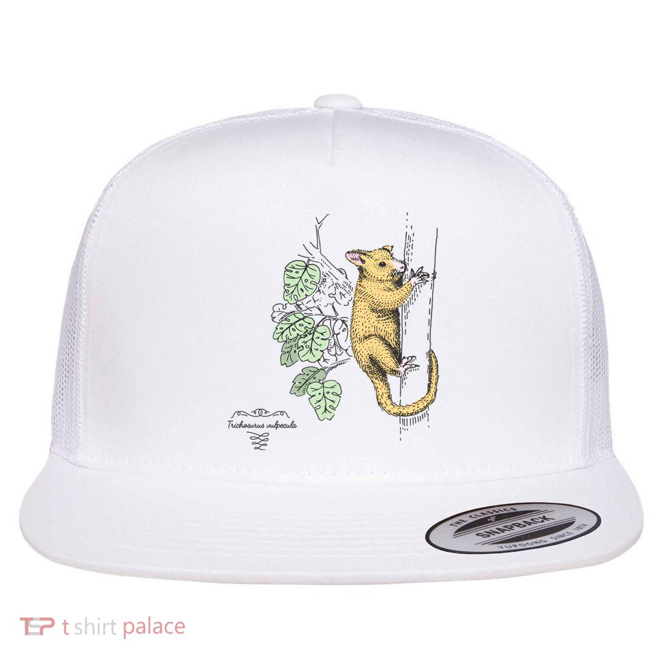 Common Brushtail Possum Trichosurus Vulpecula Engraved Flat Bill Trucker Hat