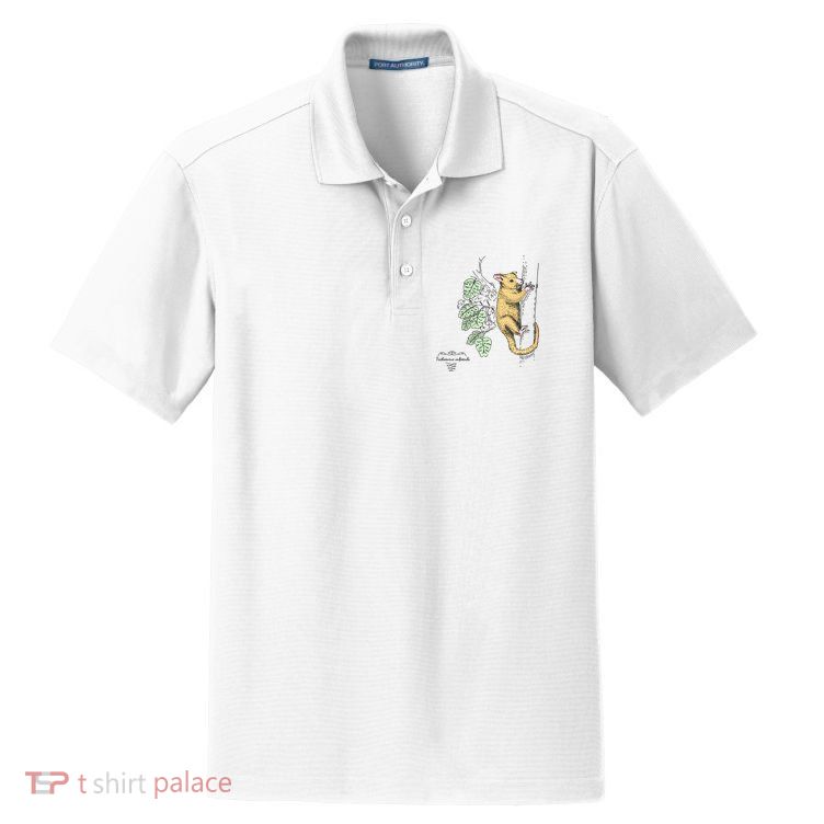 Common Brushtail Possum Trichosurus Vulpecula Engraved Dry Zone Grid Polo