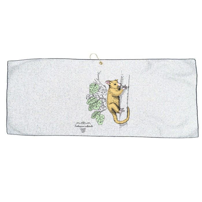 Common Brushtail Possum Trichosurus Vulpecula Engraved Large Microfiber Waffle Golf Towel