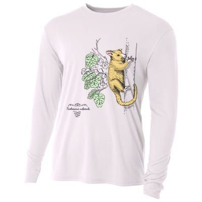 Common Brushtail Possum Trichosurus Vulpecula Engraved Cooling Performance Long Sleeve Crew