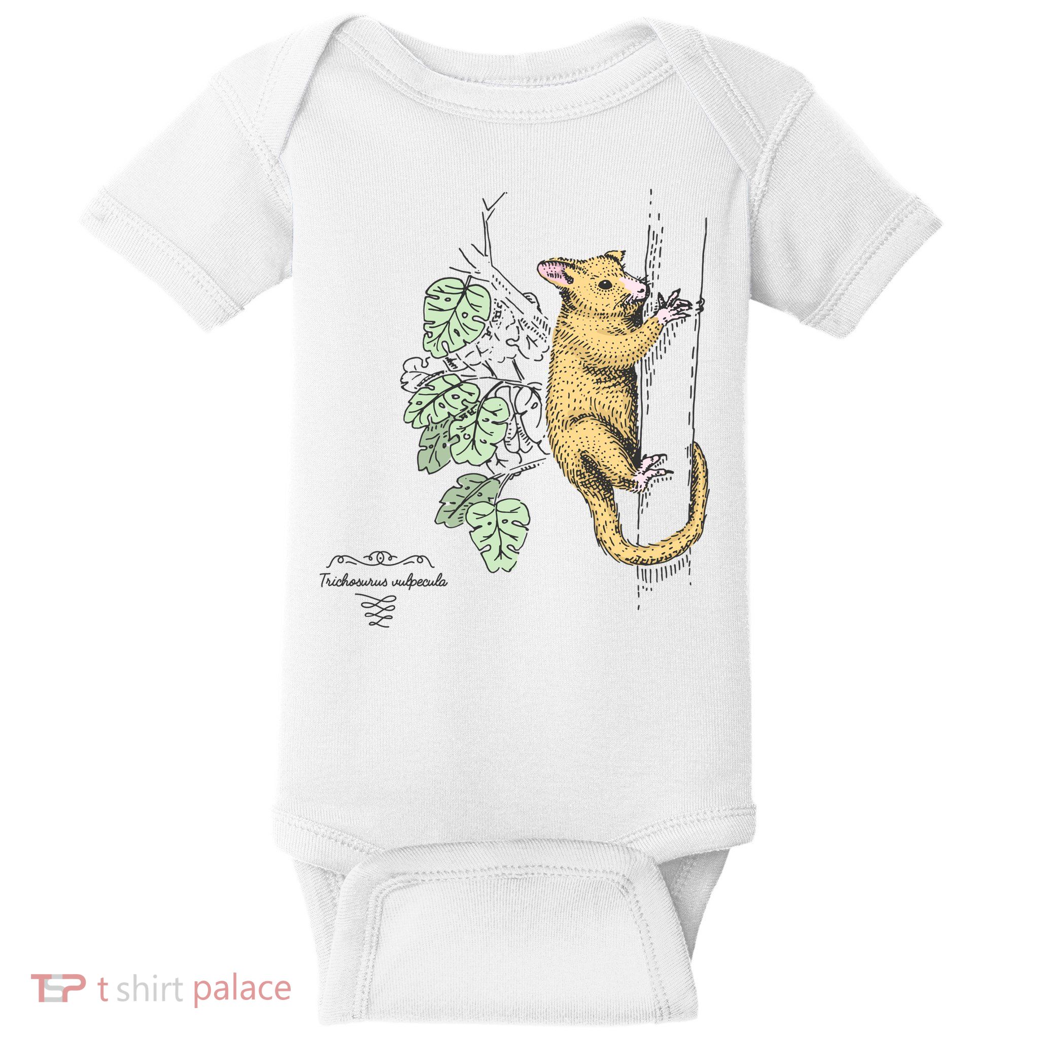 Common Brushtail Possum Trichosurus Vulpecula Engraved Baby Bodysuit