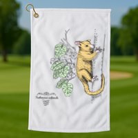 Common Brushtail Possum Trichosurus Vulpecula Engraved Golf Towel