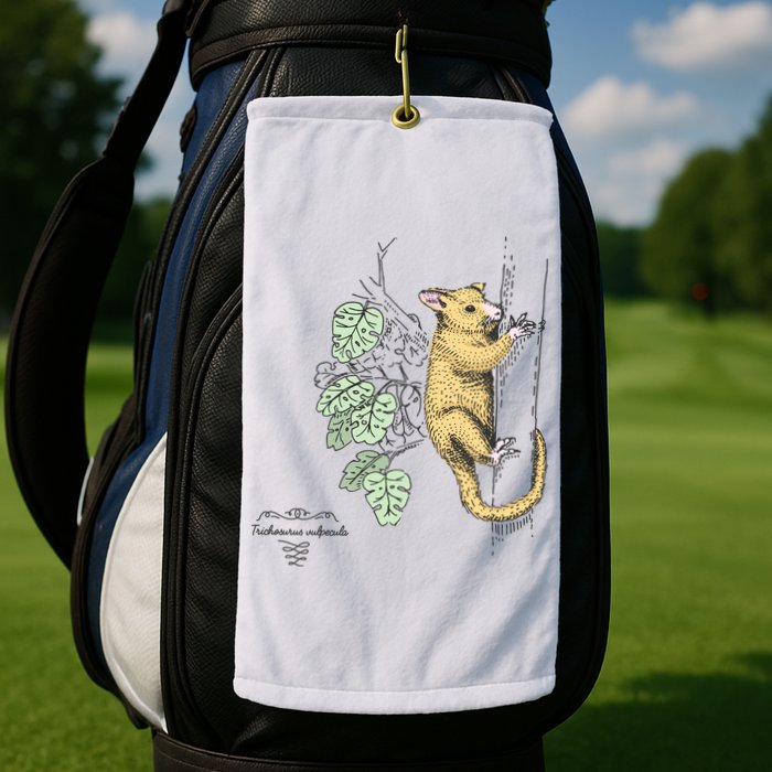 Common Brushtail Possum Trichosurus Vulpecula Engraved Golf Towel