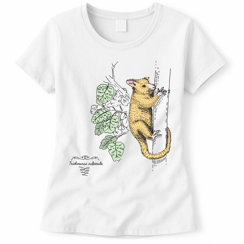 Common Brushtail Possum Trichosurus Vulpecula Engraved Womens T-Shirt