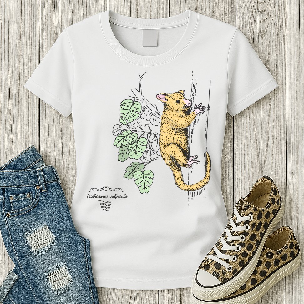 Common Brushtail Possum Trichosurus Vulpecula Engraved Womens T-Shirt
