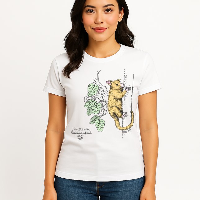 Common Brushtail Possum Trichosurus Vulpecula Engraved Womens T-Shirt