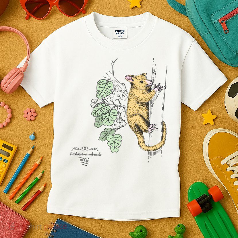 Common Brushtail Possum Trichosurus Vulpecula Engraved Kids T-Shirt