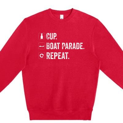 Cup Boat Parade Repeat Hockey Fans Premium Crewneck Sweatshirt