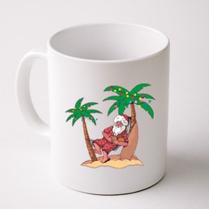 Christmas Beach Palm Tree With Xmas Lights Tropical Santa Cute Gift Coffee Mug