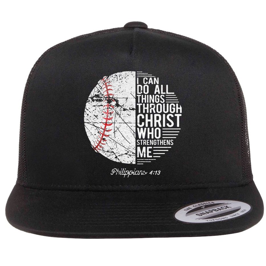 Christian Baseball Philippians Religious Gifts Flat Bill Trucker Hat