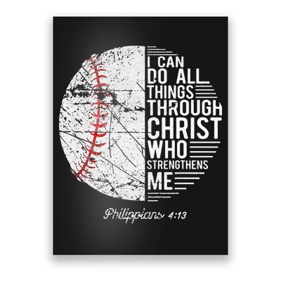 Christian Baseball Philippians Religious Gifts Poster