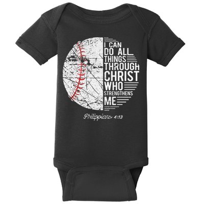 Christian Baseball Philippians Religious Gifts Baby Bodysuit