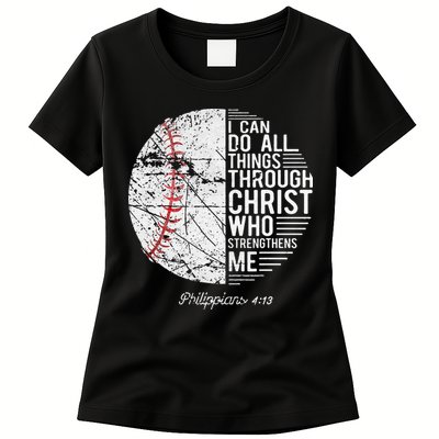 Christian Baseball Philippians Religious Gifts Womens T-Shirt