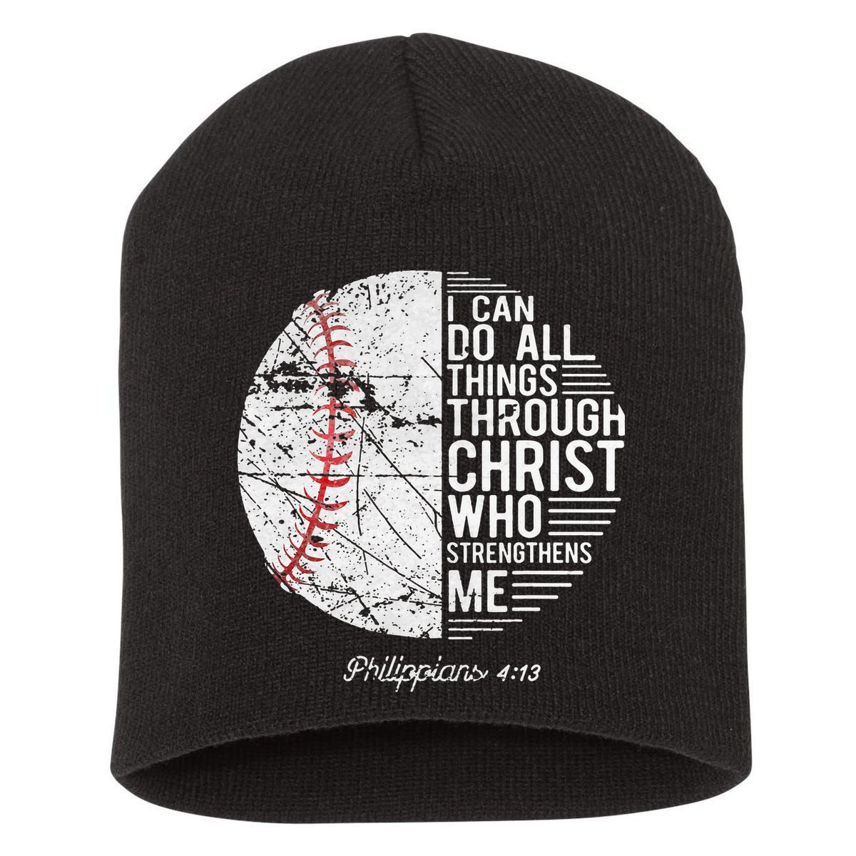 Christian Baseball Philippians Religious Gifts Short Acrylic Beanie