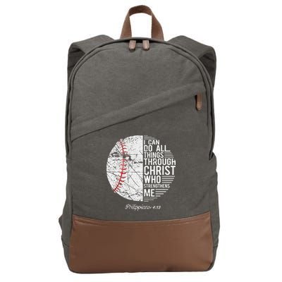 Christian Baseball Philippians Religious Gifts Cotton Canvas Backpack