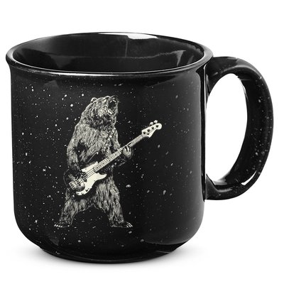 Cute Bear Playing Guitar Gift Guitar Lover 15oz Campfire Ceramic Mug